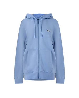 Lacoste Heren-hoodie met volledige ritssluiting van katoenmix en basic logo (Blauw)