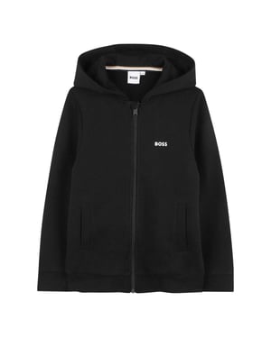 Boss Childrens/Kids Logo Full Zip Hoodie (Zwart)