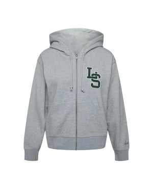 Levis Hoodie met opschrift en doorlopende ritssluiting voor dames (Heide Grijs)