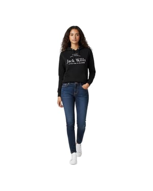 Jack Wills Hoodie met grafisch logo voor dames (Zwart)