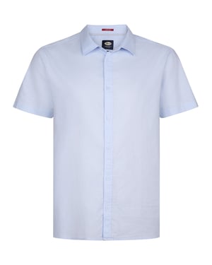 Petrol Industries - Heren Plus Size Effen overhemd met korte mouwen Baja1000 - Blauw