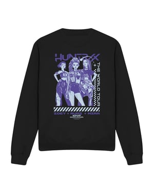 K-Pop Demon Hunters Unisex Volwassenen Huntrix Wereldtour Geposte Sweatshirt (Zwart)