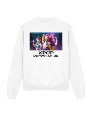 K-Pop Demon Hunters Unisex Volwassenen Huntrix Groep Zingen Sweatshirt (Wit)