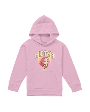 K-Pop Demon Hunters Kinder Huntrix Mira Collegiate Pullover Hoodie (Lichtroze)