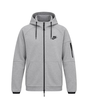 Nike Sportswear Tech Essentials Heren Hoodie Met Volledige Ritssluiting, Grijze Fleece