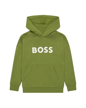 Boss Hoodie met opdruk van letters voor kinderen (standaardmodel) (Groen)