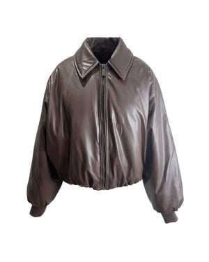 Kangol Bomberjack voor dames met effen geribde manchetten (Bruin)