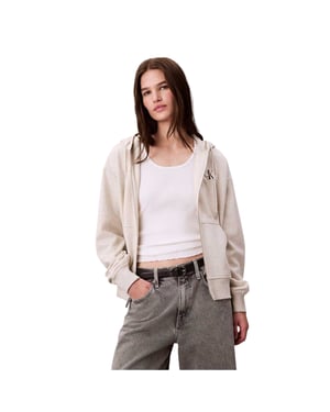 Calvin Klein Dames/Dames Full Zip Hoodie (Vanille Heide)