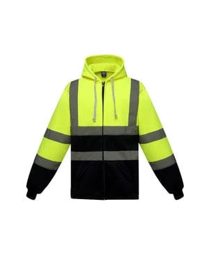 Yoko Heren Hi-Vis Full Zip Hoodie (Geel/Zwaar)