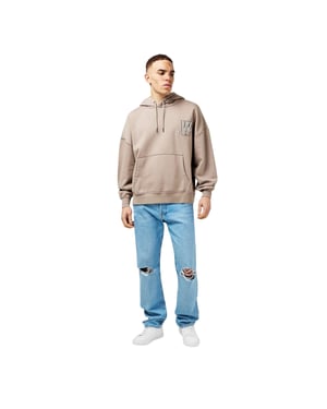 Jack Wills Herenhoodie met verlaagde schouders, relaxte pasvorm en trekkoord (Maansteen)