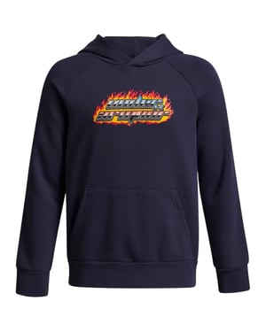 Under Armour Raglan-hoodie met vlammenprint voor jongens (Gewassen marine)