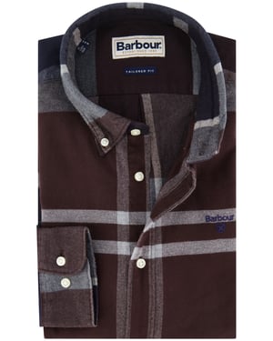 Casual overhemd Barbour tailored fit aubergine button-down boord