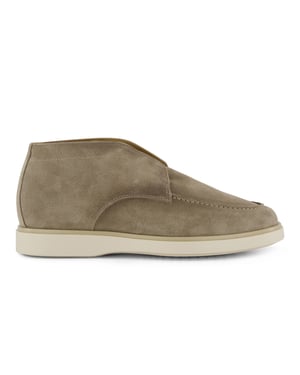 instappers hoog Giorgio suede met witte zool beige
