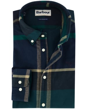 Katoenen overhemd barbour groen geprint slim fit