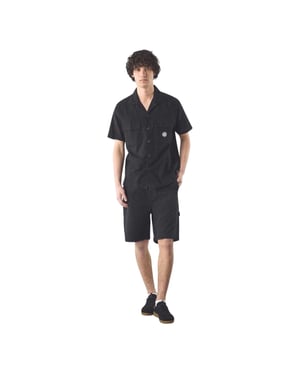 Pretty Green Heren Regular Overhemd met Korte Mouwen (Zwart)