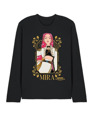 K-Pop Demon Hunters Unisex Mira Frame T-shirt met lange mouwen voor volwassenen (Zwart/Goud)