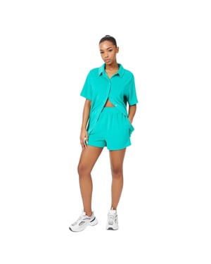 Jack Wills Set bestaande uit een shirt en een korte broek van badstof met een relaxte pasvorm voor dames (Smaragd)