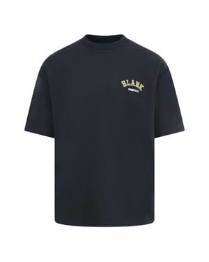 Blank Essentials Oversized T-shirt voor heren (College-stijl) (Zwart)