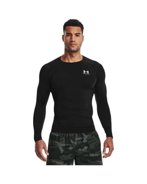Under Armour HeatGear-basislaagshirt voor heren (Zwart)