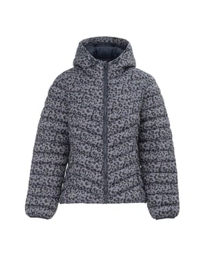 SoulCal Dames-pufferjas van nylon met bubbelpatroon en dierenprint (Grijs)