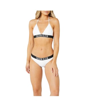 Calvin Klein Klassieke effen bikinibroekjes voor dames (Wit)