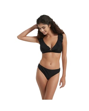 Be You Dames/Dames Frill Bikini Top (Zwart)