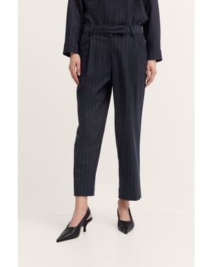 Bugatti Damen Broek met plooien, krijtstreep en stretch