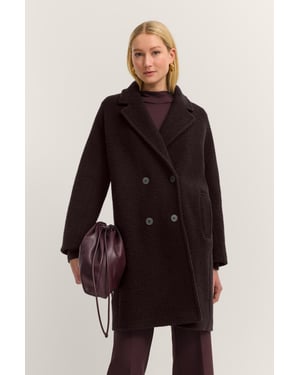 Bugatti Damen Wollen jas in regular fit en oversized look met reverskraag