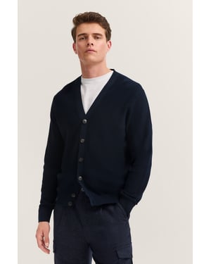 Bugatti Herren Vest met V-hals en geribde structuur