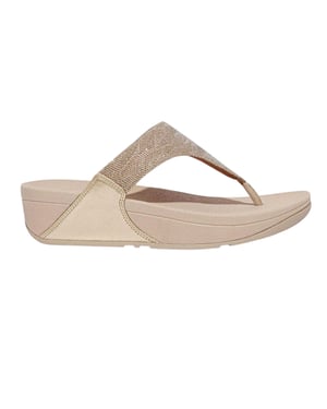 FitFlop Dames/Dames Lulu Glitz Toe Post Wedge Sandalen (Roze Goud)