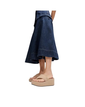 Fit Flop Denim-sandalen met sleehak voor dames (Beige)