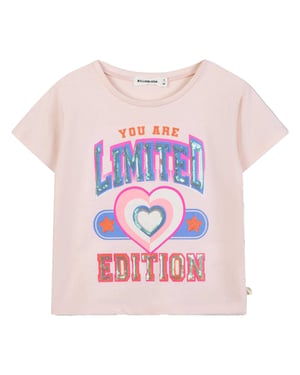 Billieblush T-shirt voor meisjes met grafische print en pailletten (Roze)