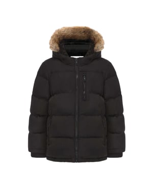 SoulCal Gewatteerde fleece-pufferjas met dubbele rits voor kinderen (Zwart)