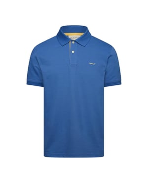 Gant Polohemd voor heren met contrasterend logo (Blauw)