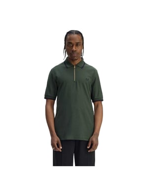 Fred Perry Heren Ritssluiting Polo Shirt (Hofgroen)