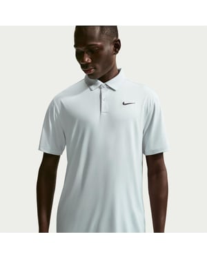 Nike Heren Performance Poloshirt met Korte Mouwen (Grijs/Wit)