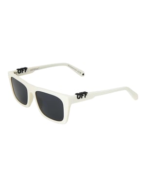 Off White Vierkante zonnebrillen met UV-bescherming voor dames (Wit/donkergrijs)