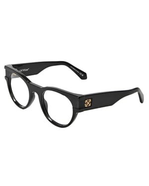 Off-White Unisex zonnebril voor volwassenen, model 87, met gouden logo (Zwart)