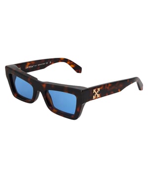 Off White Unisex Charleston-zonnebril voor volwassenen met metalen logo (Havana)