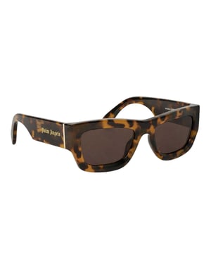 Palm Angels Rechthoekige zonnebril voor heren van Auberry in schildpadkleur (Havana Bruin)