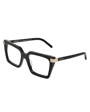 Off White Unisex-zonnebril voor volwassenen, model 8t, met gouden details (Zwart)