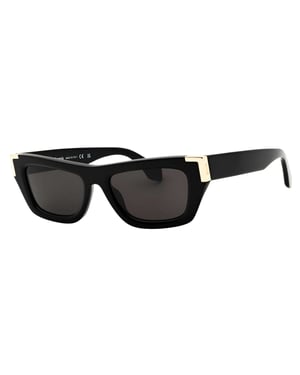 Palm Angels Unisex Malibu rechthoekige zonnebril voor volwassenen (Zwart/Donkergrijs)