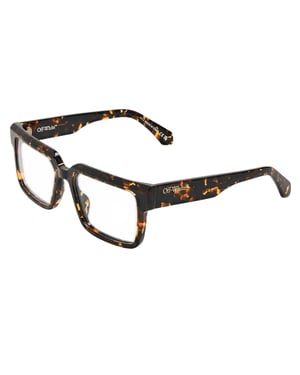 Off White Unisex zonnebril voor volwassenen, model 8m, in schildpadkleur (Donker Havana Bruin)