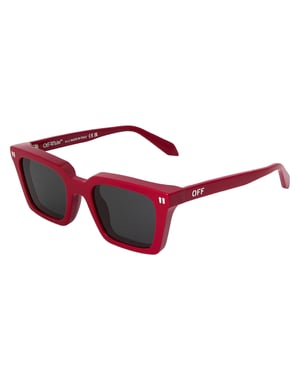Off White Unisex rechthoekige zonnebril voor volwassenen (Rood)