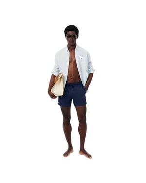Lacoste Heren Logo Zwemshort (Marine)