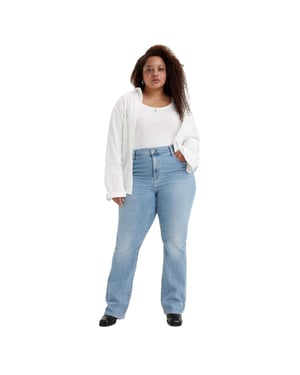 Levis Damesjeans 725 met hoge taille en bootcut-pasvorm (Lichtblauw)