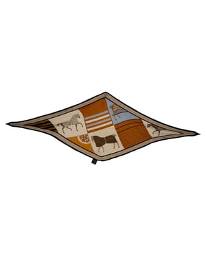Hermès sjaal met paardenprint in veelkleurig kasjmier