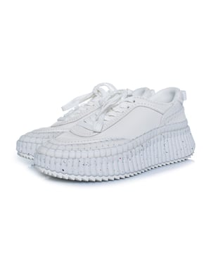Chloe, Nama leren platform sneakers met stiksels