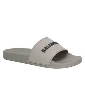 Balenciaga 3D Logo Rubberen Zwembad Slipper Sandalen