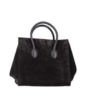 Celine Luggage Phantom Medium Tas in Zwart Suède